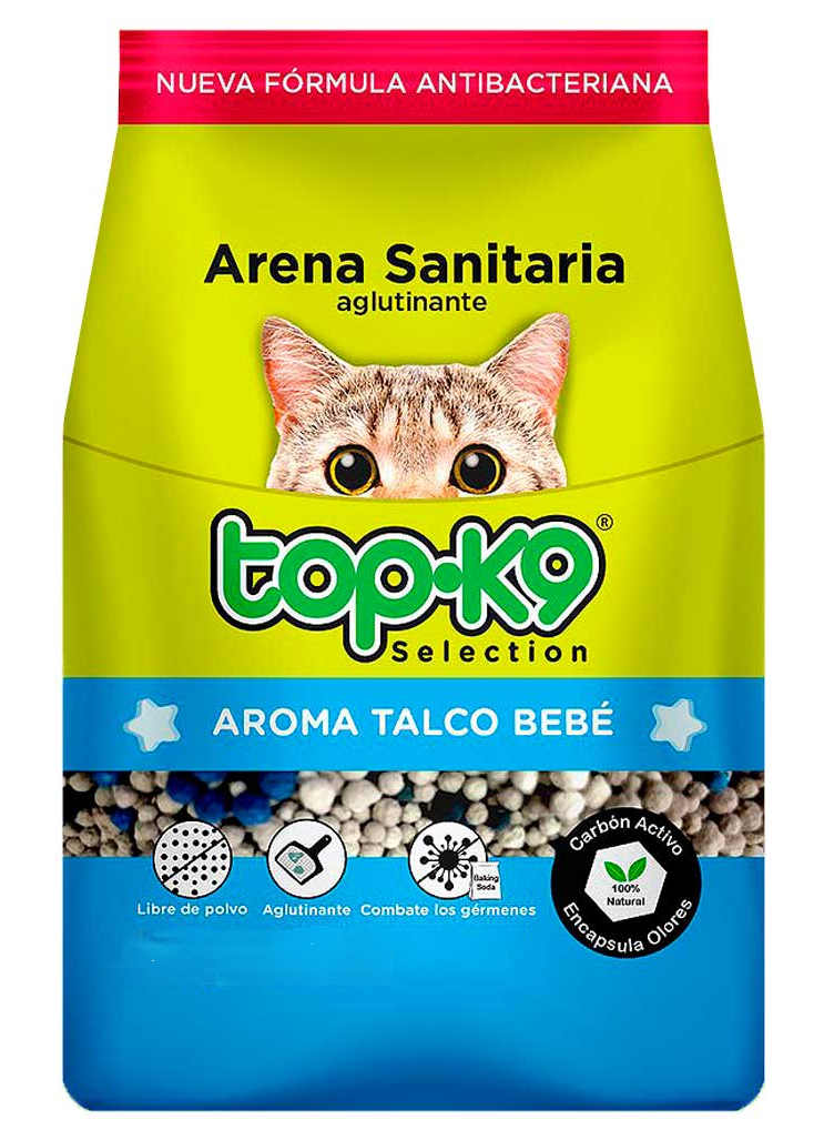 Arena Sanitaria Top K9 Aglutinante Talco Bebe1