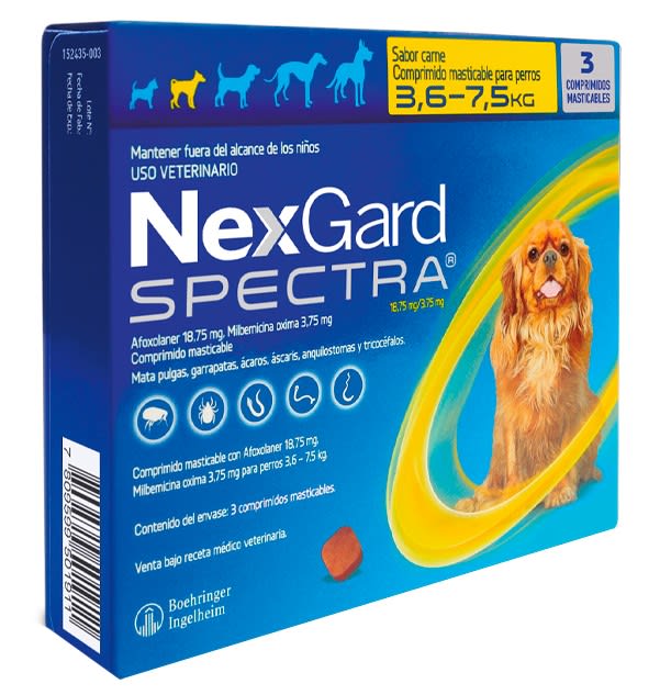 NexGard Spectra 3.6 - 7.5KG 3 Comprimidos1