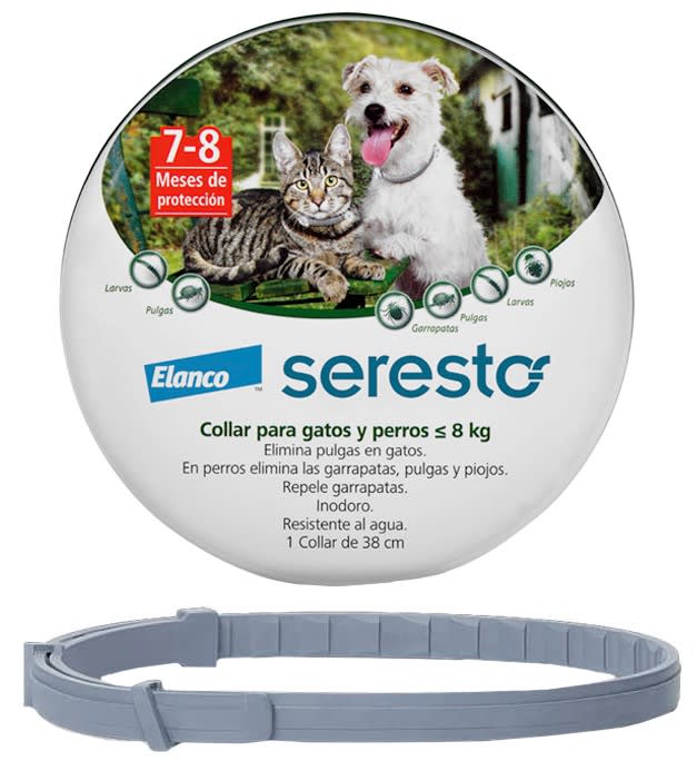 Seresto Collar Antiparasitario Gato y Perro Hasta 8 KG (8 meses de duración)1