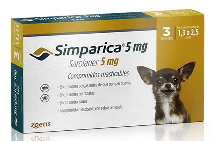 Simparica 5 MG (1,3 - 2,5 KG) 3 Comprimidos1