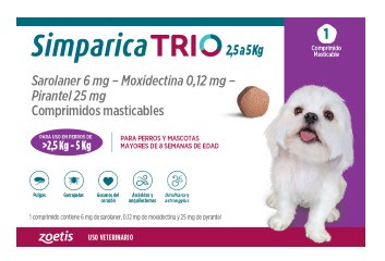 Simparica Trio 2,6 - 5 KG 1 Comprimido1