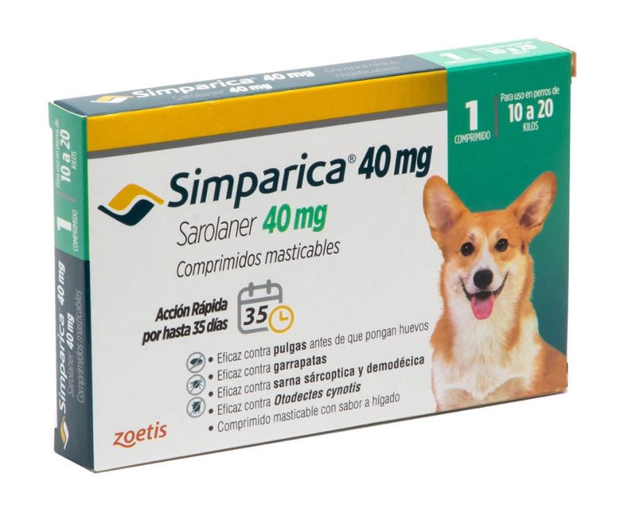 Simparica 40MG (10 - 20 KG) 1 Comprimido1