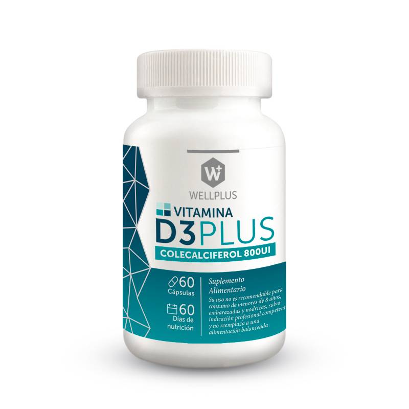 Vitamina D3+K2 Plus (60Cap) Wellplus