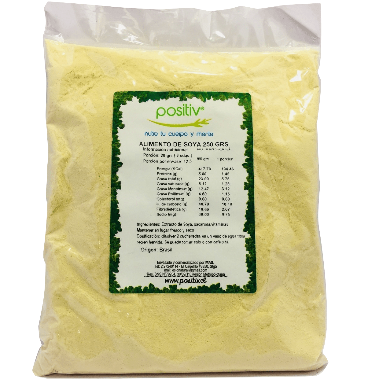 Leche de soya en Polvo 250 gramos