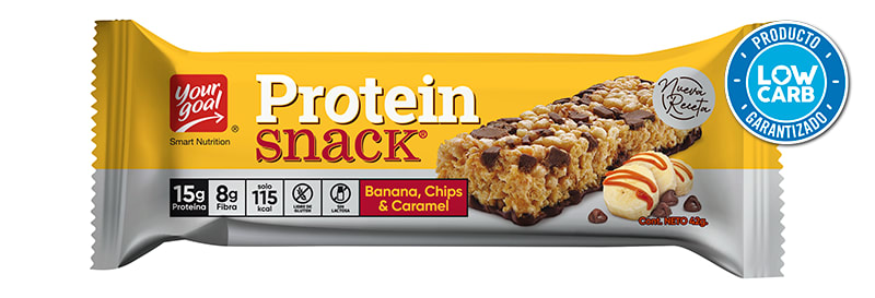 Pack 5 Barras de Protein Snack Banana Chips & Caramel, 210 g