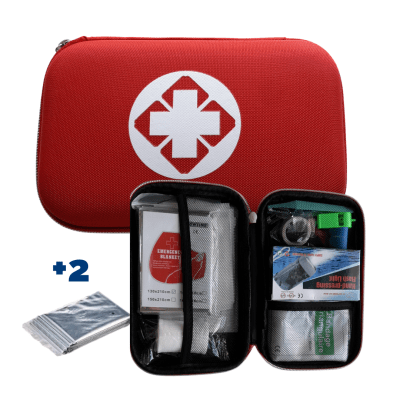 PACK BOTIQUÍN TÁCTICO MÁS 2 MANTAS ALUMINIZADAS.