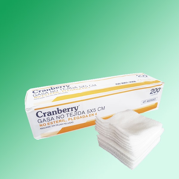 PACK 2 UN. GASA NO TEJIDA NO ESTERIL 5 x 5 CMS. CRANBERRY2