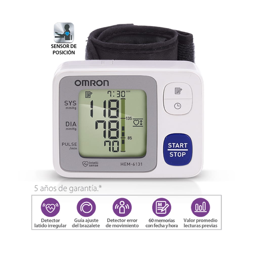 TOMA PRESIÓN TENSIÓMETRO AVANZADO DE MUÑECA OMRON 61312