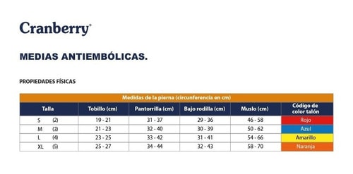 MEDIAS ANTIEMBOLICAS CRANBERRY TALLA M1