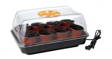 Propagador – Germinador eléctrico con ventilación 39 cm de largo x 25 cm de ancho x 19,5 cm de alto con Maceteros2