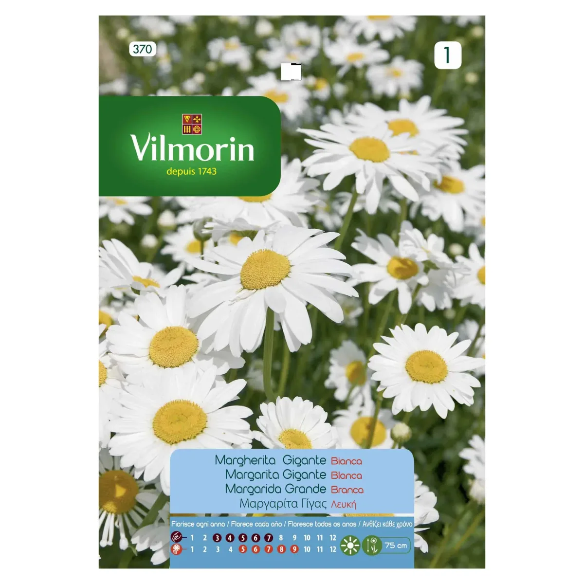 Sobre Semillas Vilmorin Margarita Gte Blanca1
