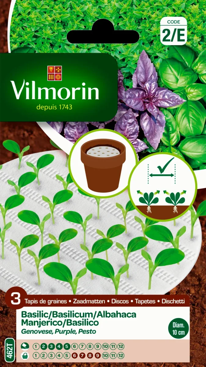 Sobre Semillas Vilmorin Albahaca variada en discos de germinacion1