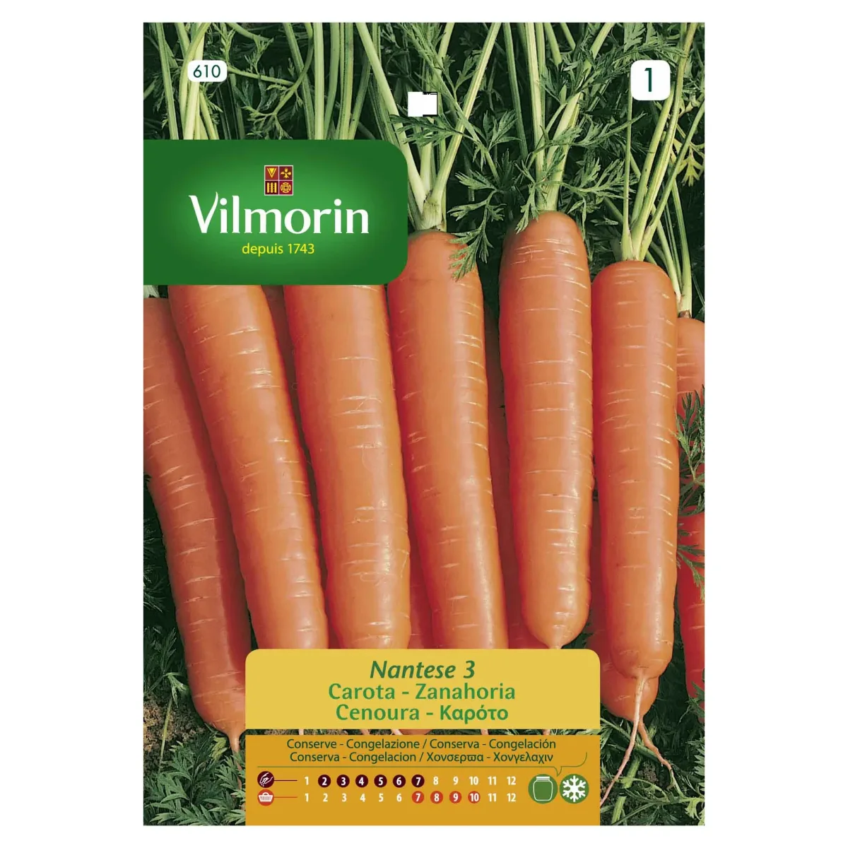 Sobre Semillas Vilmorin Zanahoria Nantesa 31