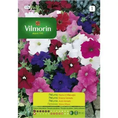 Sobre Semillas Vilmorin Flores Petunia Enana Variada1