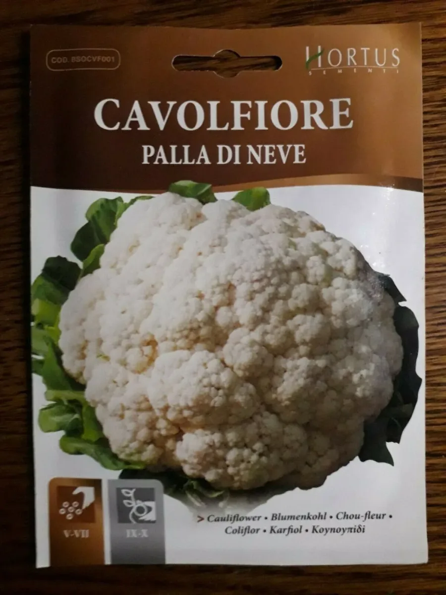 Sobre Semillas Ortovivo Coliflor Bola de Nieve Hortus1