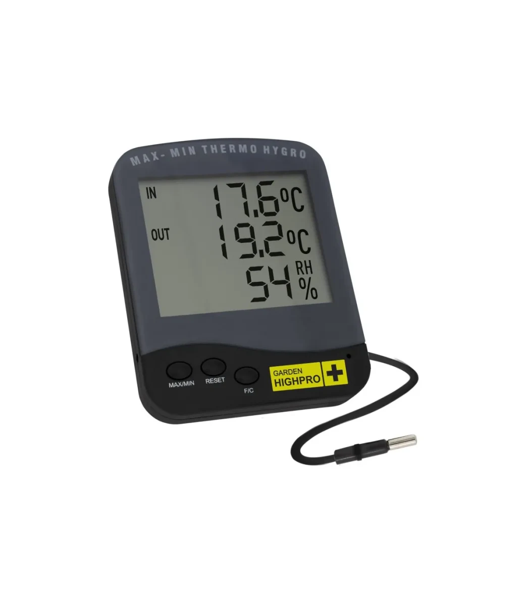 Termohigrometro Pantalla grande con Sonda Premium Garden Highpro Unidad1