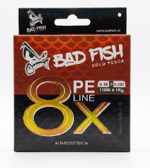BADFISH PE LINE X8 MULTICOLOR #0.3MM/0.087MM 150M
