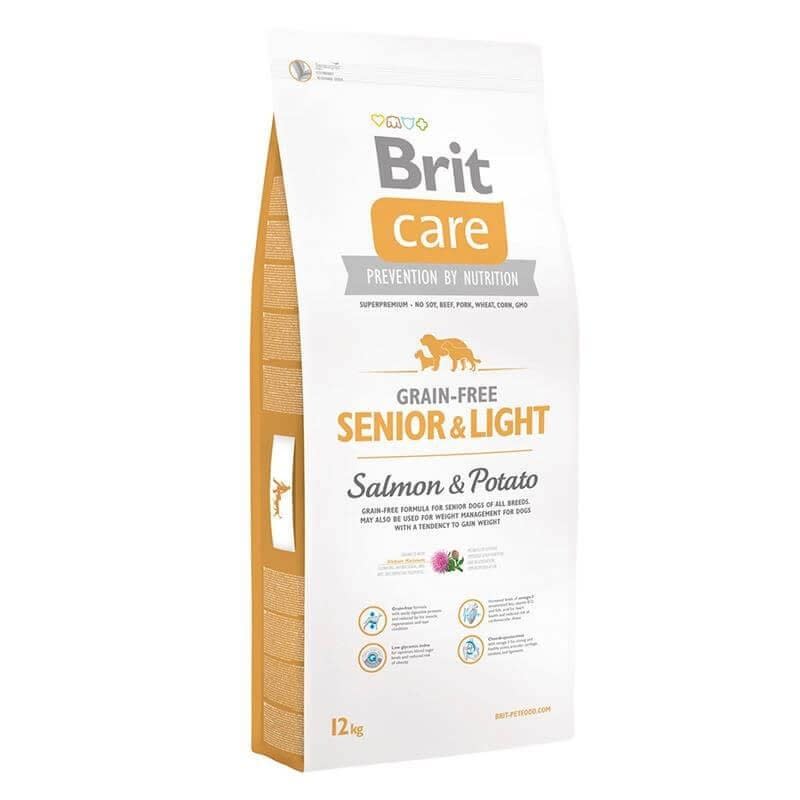 Brit Care Grain Free Senior & Light Salmon & Potato 12 kg | HVO STORE