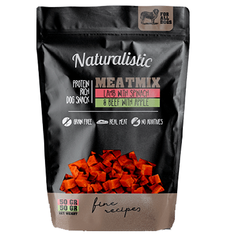 Naturalistic Dog Meat Mix Lamb Spinach Beef With Apple 100 Grs