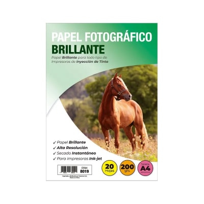 PAPEL FOTOGRAFICO A4 BRILL. 200 GR 20 H