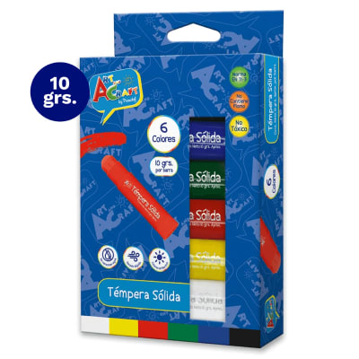 TEMPERA SOLIDA 6 COLORES