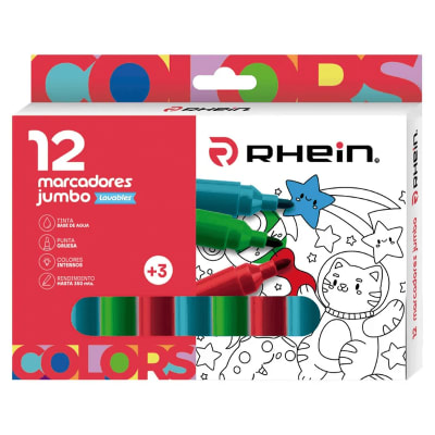 MARCADORES ESCOLAR JUMBO 12 COLORES RHEIN