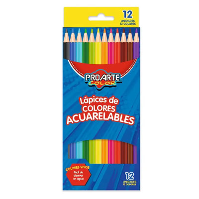 LAPICES DE COLOR PROARTE  12 LARGOS ACUARELABLE1