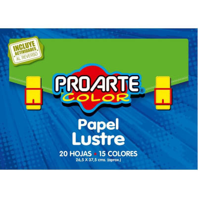 ESTUCHE PAPEL LUSTRE 20 HOJAS 15 COLORES SURTIDOS