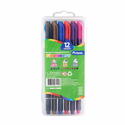 BL. FINELINER 12 COLORES TORRE1