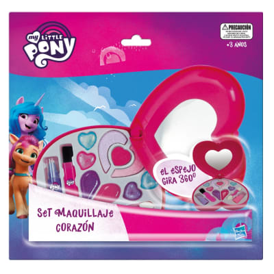 SET DE MAQUILLAJE CORAZON CON  ESPEJO ROTATORIO MY LITTLE PONY HASBRO1