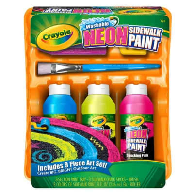 TIZA CRAYOLA P/PISO NEÓN + SET PINTURA