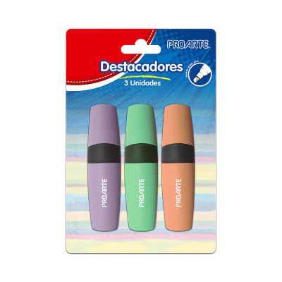 DESTACADORES PROARTE PASTELES 3 COLORES