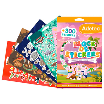 BLOCK DE STICKERS DINOSAURIOS ADETEC1