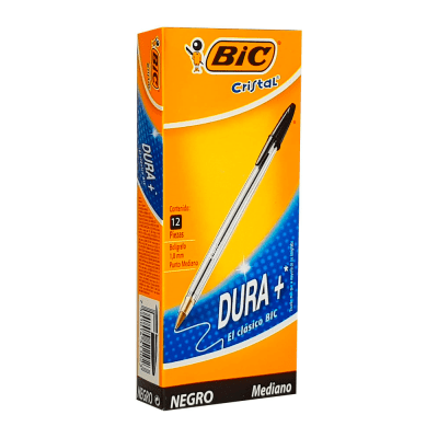 BOLÍGRAFO CRISTAL MEDIUM BLACK 12 UND BIC1