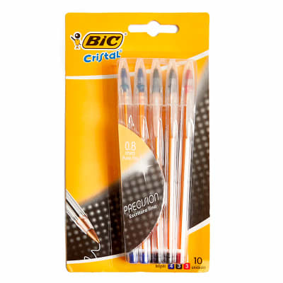 SET 10 BOLÍGRAFO CRISTAL FINO SURTIDO BIC1