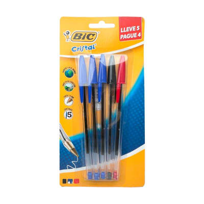 SET 5 BOLÍGRAFO CRISTAL SURTIDO BIC1