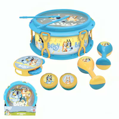 SET MUSICAL EN TAMBOR 6 INSTRUMENTOS BLUEY