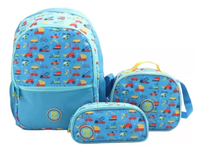 SET MOCHILA INFANTIL POP STREET AZUL