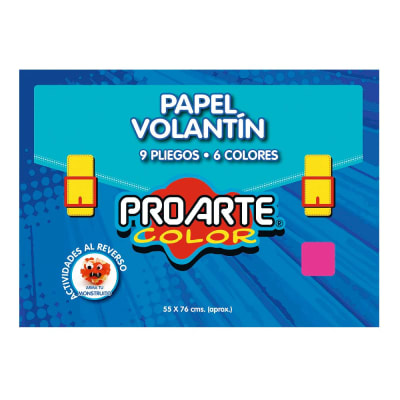PAPEL VOLANTIN PROARTE 9 HOJAS 6 COLORES1