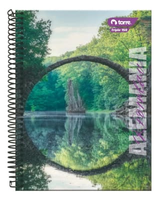 CUADERNO TORRE TRIPLE PAISAJES MAT.7M 150H.