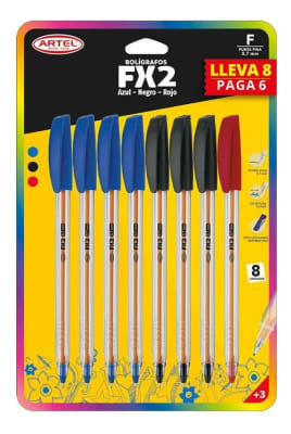 Boligrafo Artel FX 0,7mm Pague 6 lleve 8 uds