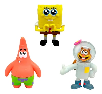 PACK 3 FIGURAS 5 CM EN BLISTER BOB ESPONJA