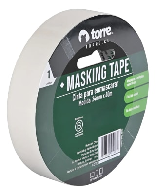 CINTA MASKING CREMA 24MMX40M TORRE1