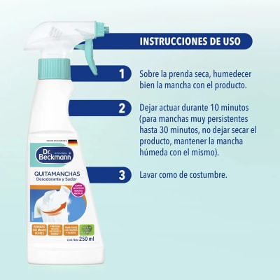QUITAMANCHAS DESORANTE Y SUDOR 250 ML DR BECKMANN