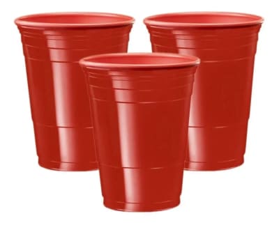 VASO PLASTICO 500CC ROJO 10 UNI1