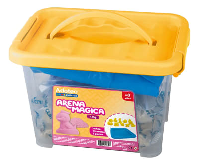 ARENA MÁGICA ADETEC - COLOR ROSADO 1KG C/MOLDES Y BANDEJA2