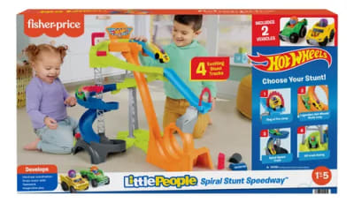 HWB37 F-P LITTLE PEOPLE WHEELIES PISTA DE CARRERAS Y CHOQUES1