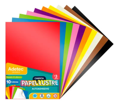 PAPEL LUSTRE AUTOADHESIVO - A4 COLOR ADETEC1