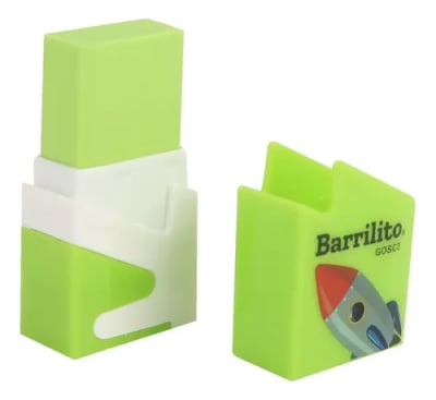 SACAPUNTAS CON GOMA ESPACIAL BARRILITO