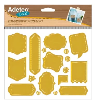 ETIQ. DECORATIVA - KRAFT DISEÑO C/LAPIZ ADETEC